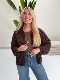 Blouson Spitzen Zipper Jacke LOME ME LACE chocolate