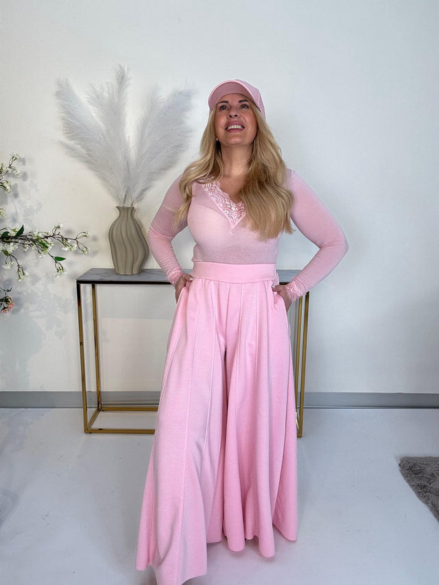 Weite Marlene Hose ROMANTIC FEELING rosa