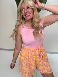 Musselin Shorts rosa LEO LOVER gelb