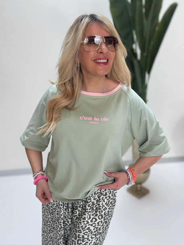 Statement Shirt mint lemon C’est la vie Paris