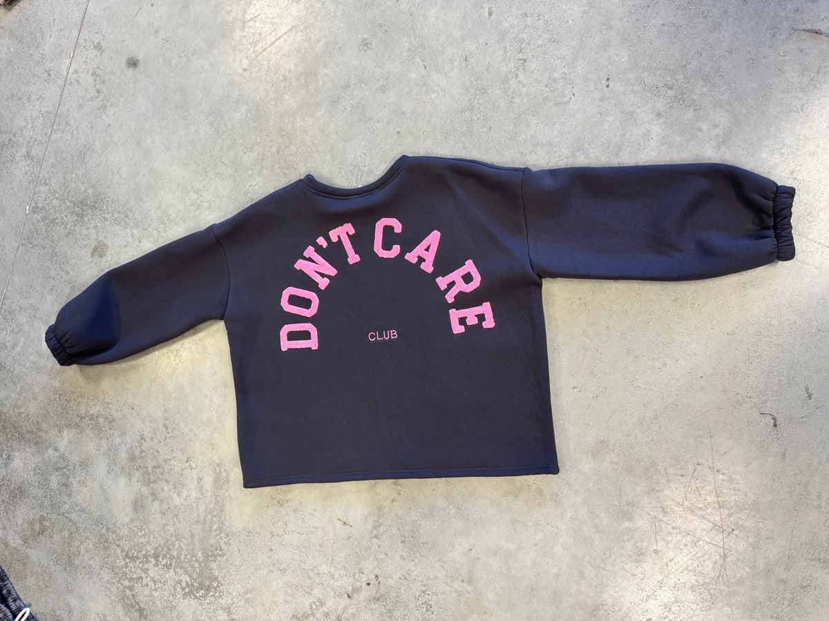 Sweater mit Rückenprint DONT CARE CLUB grau