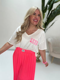 Statement Shirt weiß GOOD MOOD pink