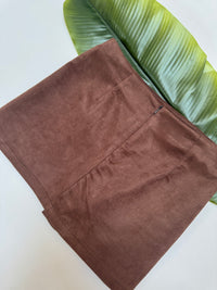 Velours Hosenrock mit leichtem Schlitz chocolate