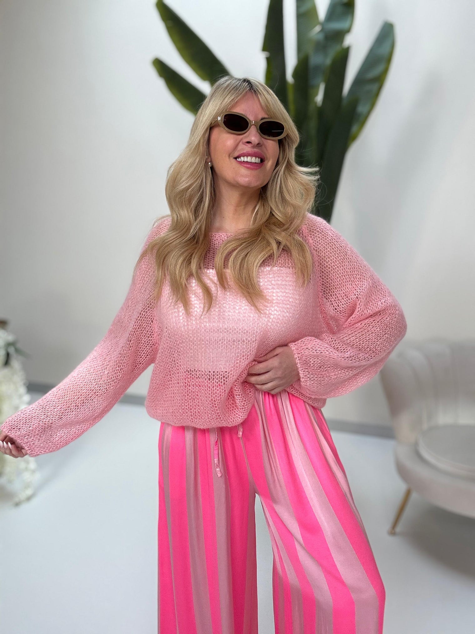 Leichter Strick Pullover SOFT TOUCH rosa