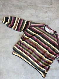 Butterstoff Sweater PERFECT OUTFIT Burgundy Kaki Stripes