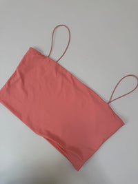 Bandeau Top mit Spaghettiträgern peach