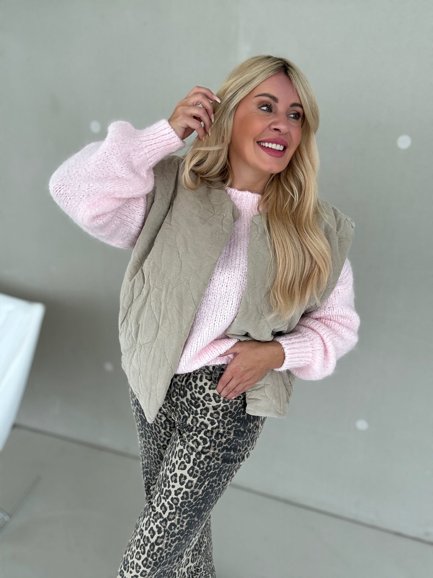 Steppweste TAUPE