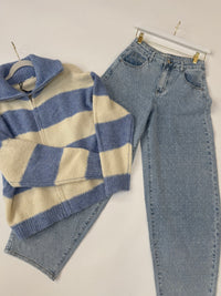 Stretch Mom Jeans WHITE SPAKLE