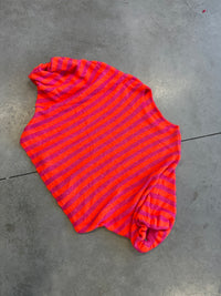Oversize Strickpullover Stripes mit Alpakaanteil pink / orange