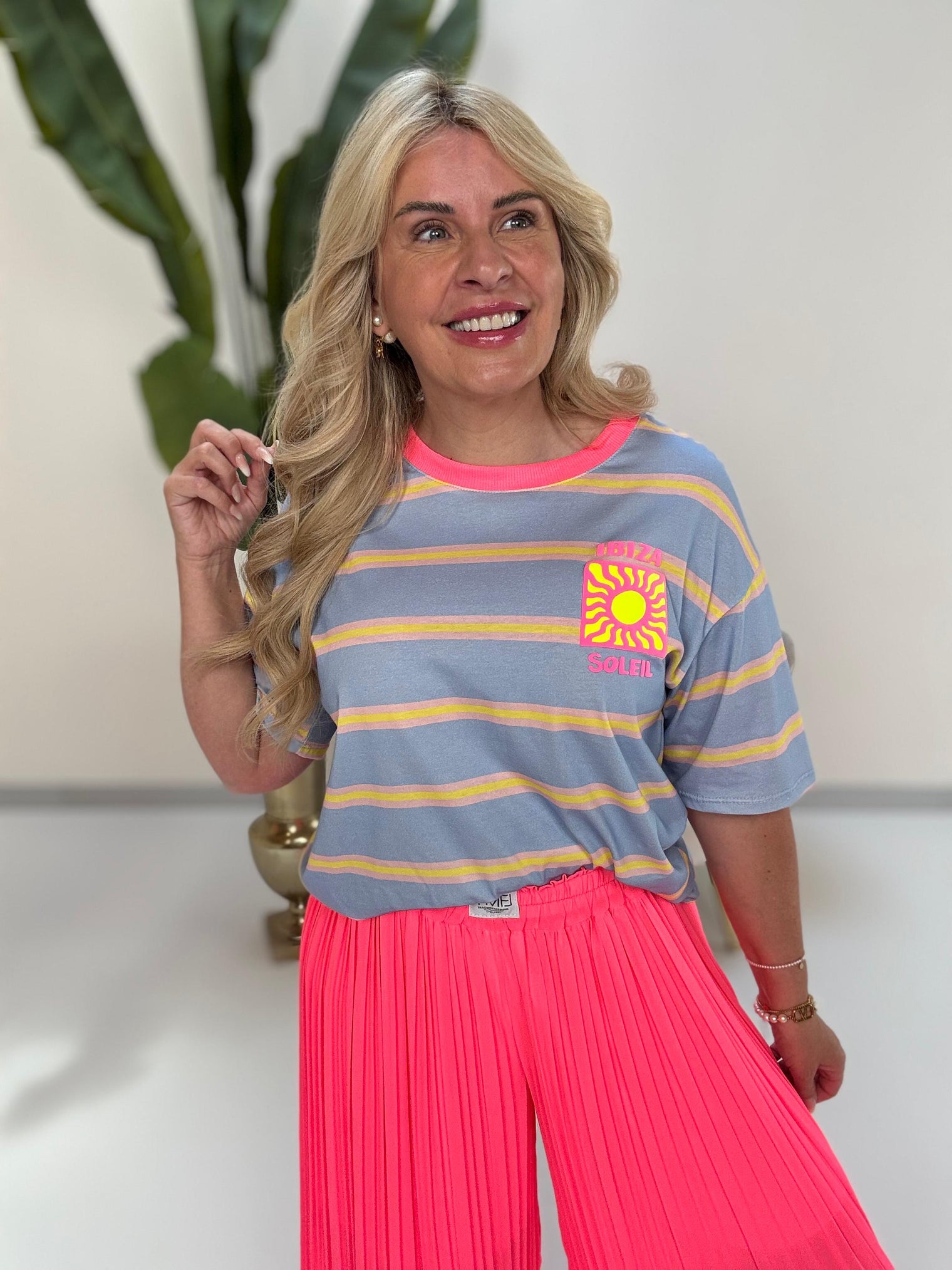 Statement Shirt IBIZA SOLEIL blau gestreift