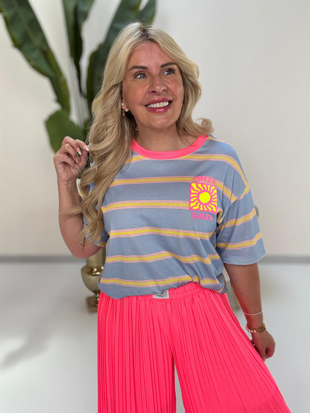 Statement Shirt IBIZA SOLEIL blau gestreift