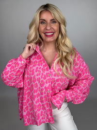 Musselin Bluse rosa LEO POWER hot pink&rosa