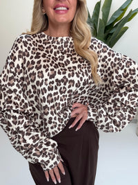Butterstoff Pullover mit Crinkle Arm creme leo