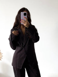 Bronze Glam Blazer in Chokolate