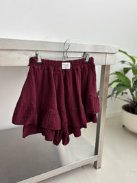 Musselin Hosenrock BURGUNDY mit Patch