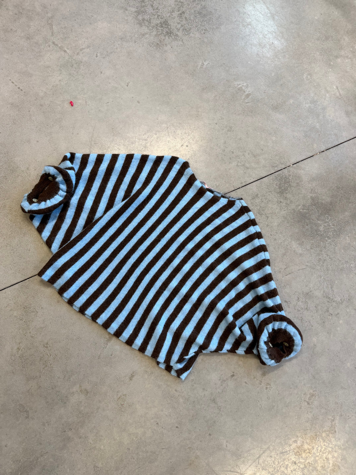Oversize Strickpullover Stripes mit Alpakaanteil blau / Chokolate
