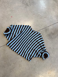 Oversize Strickpullover Stripes mit Alpakaanteil blau / Chokolate