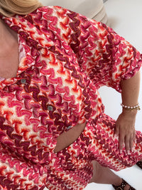 Sommer Bluse kurzarm SUMMER HOT beere/pink/peach