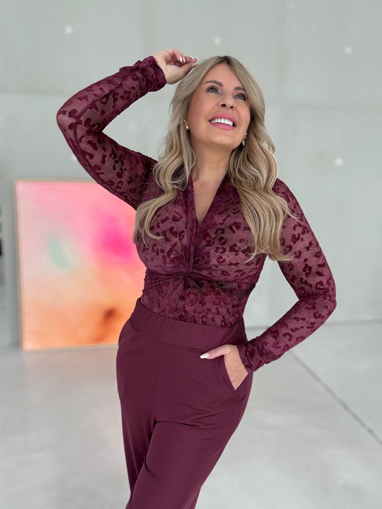 Mesh Body EXOTIC LEO burgundy