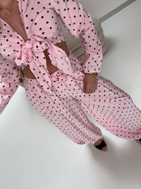 Ballon Hose POLKA DOTS LOVE hellrosa/coffee