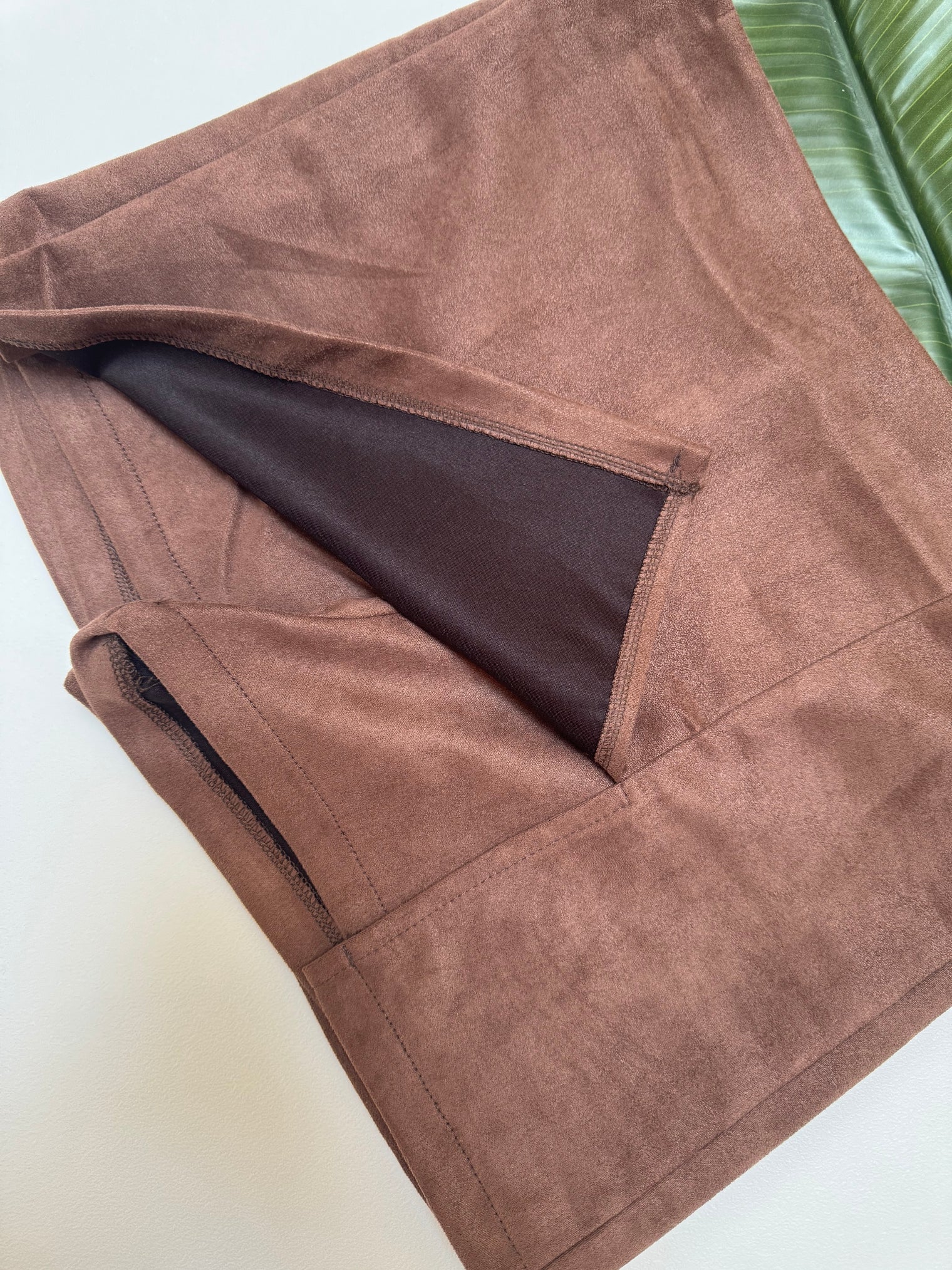Velours Hosenrock mit leichtem Schlitz chocolate
