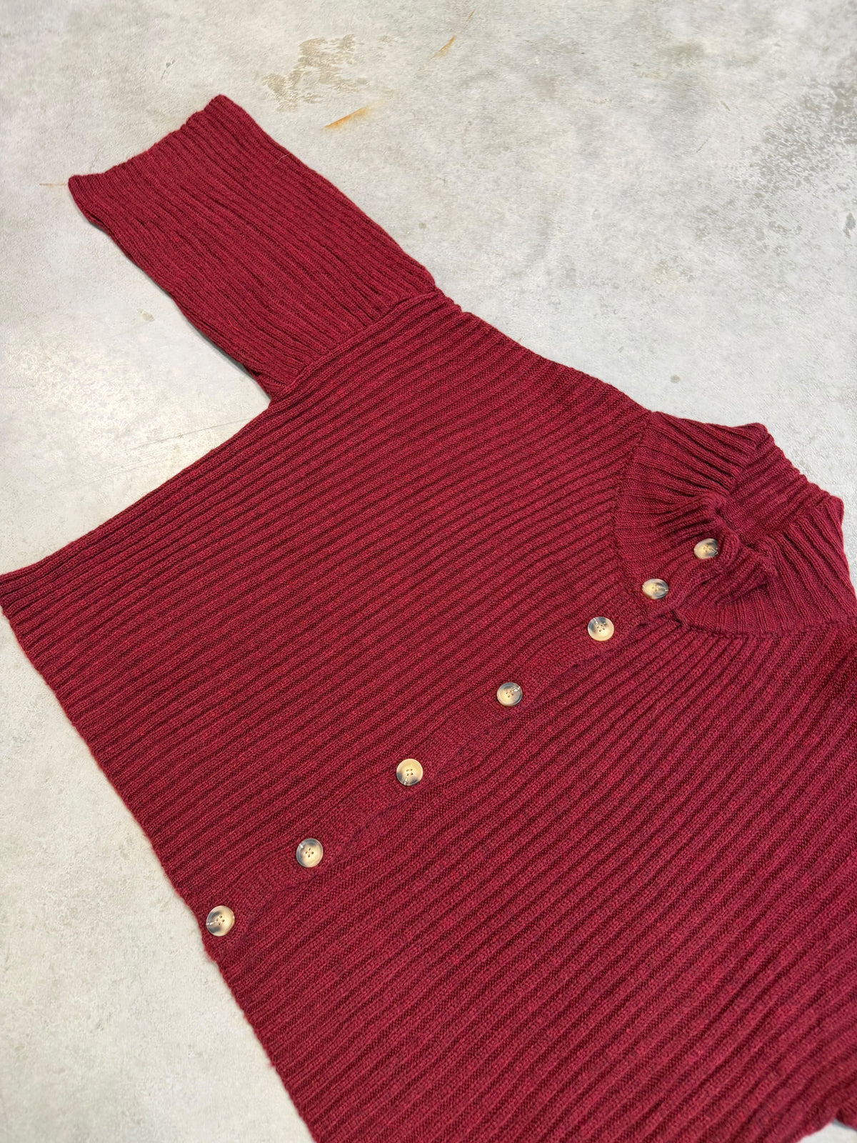 Strickjacke mit Knopfleiste burgundy