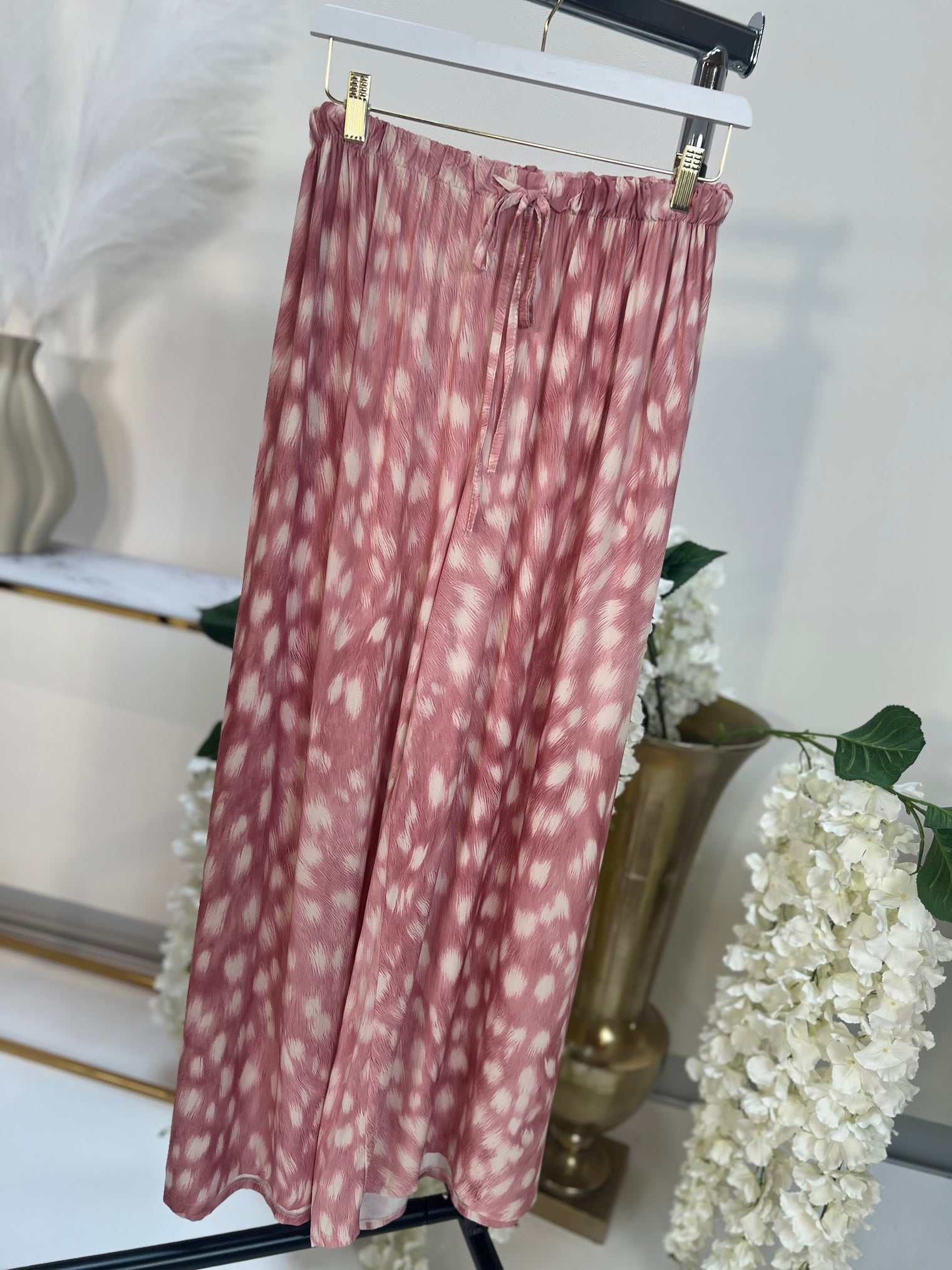 Hose rosa/weiß FEATHER