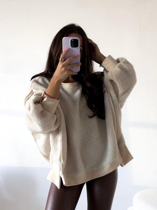 Teddy Pullover COZY DREAM in Creme
