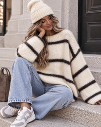 Kuscheliger Strickpullover COZY DREAM creme/braun