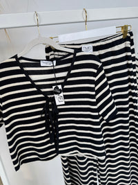 Shirt zum binden SCHWARZ/CREME