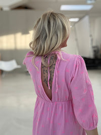 Musselin Kleid rosa LOVELY BOWS pink
