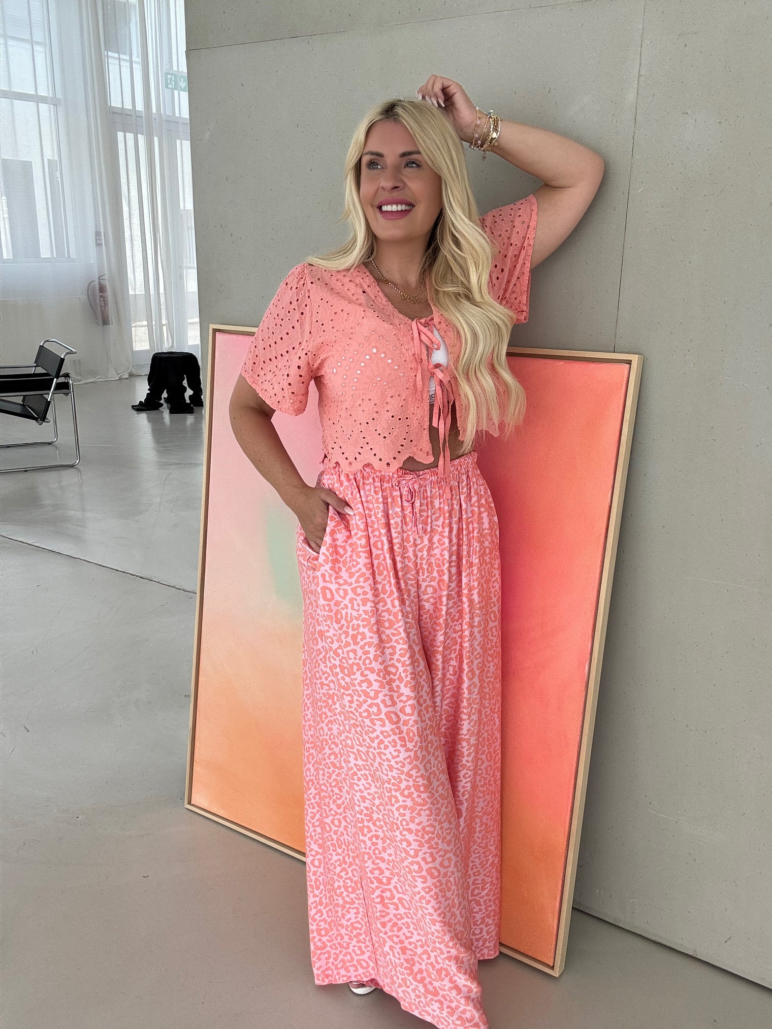Hose mit Seide LEO LOVER Wassermelone rosa Koralle
