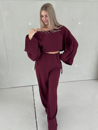 Musselin Set ROME burgundy