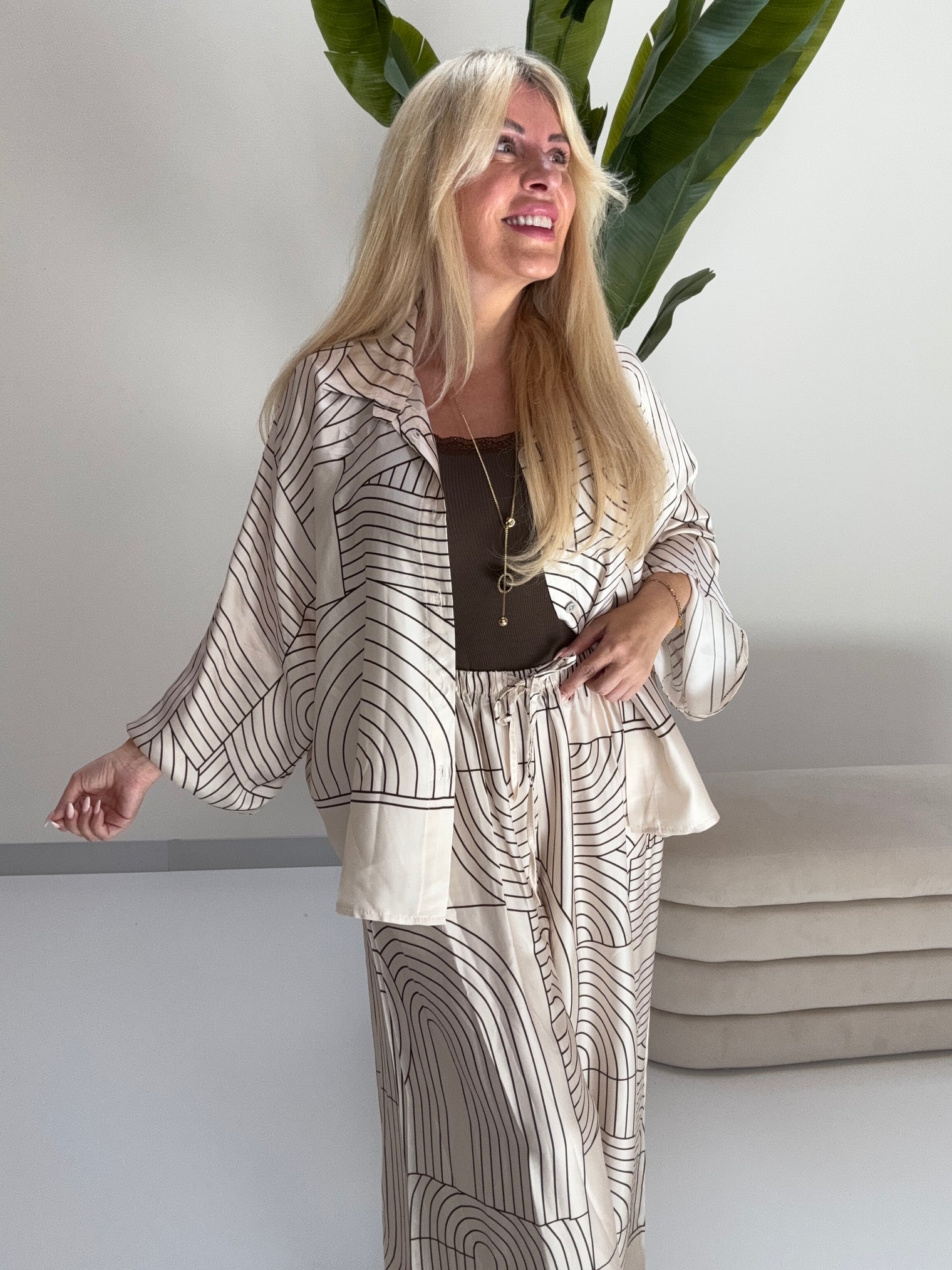 Kimono Bluse LUXURY CLEAN GIRL mit Seidenoptik
