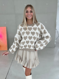 Signature Pullover BIG HEARTS creme&beige
