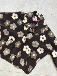 Jacke FLEUR DE LUXE mit 3D-Blütenapplikation chocolate