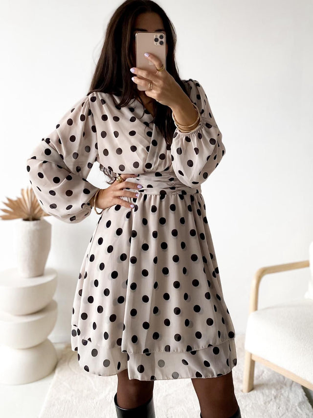 Kleid LOVELY POLKA DOTS Creme