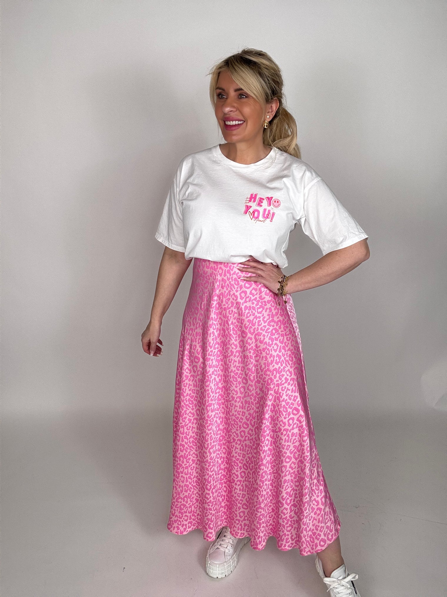 Rock mit Seide rosa LEO LOVER pink