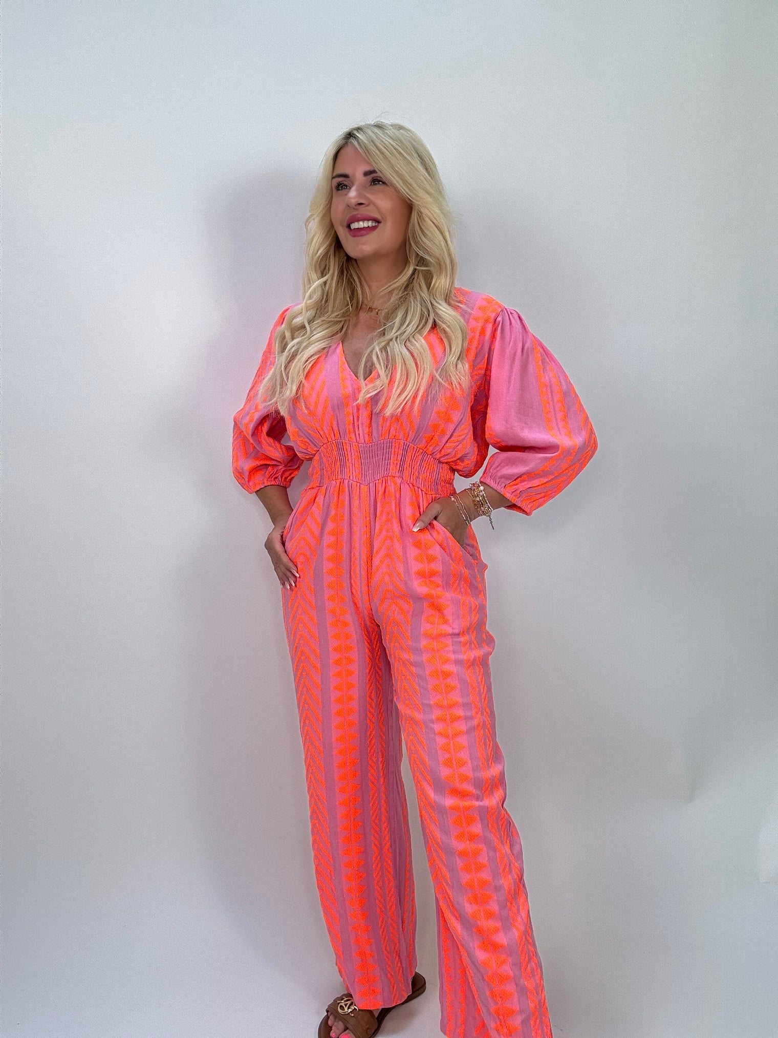 Jumpsuit BOHO rosa/hot orange