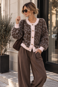 Strickjacke taupe WILD&COZY taupe rosa