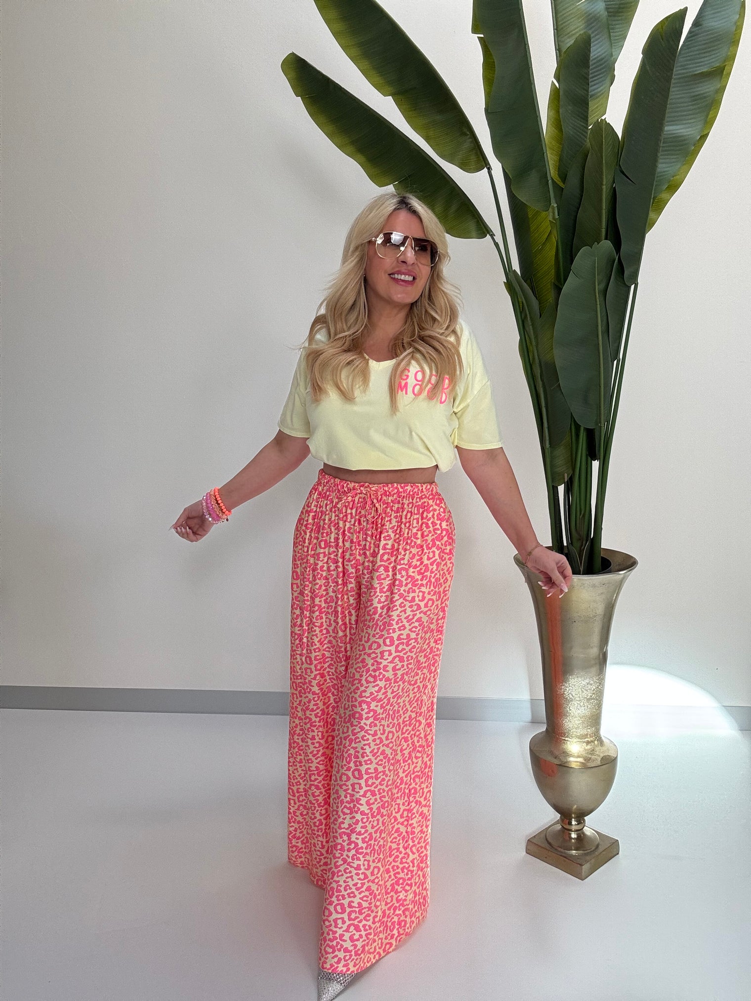 Hose mit Seide gelb LEO LOVER peach