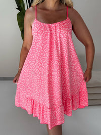 Sommer Kleid kurz mit verstellbaren Trägern pink LEO LOVER hellrosa