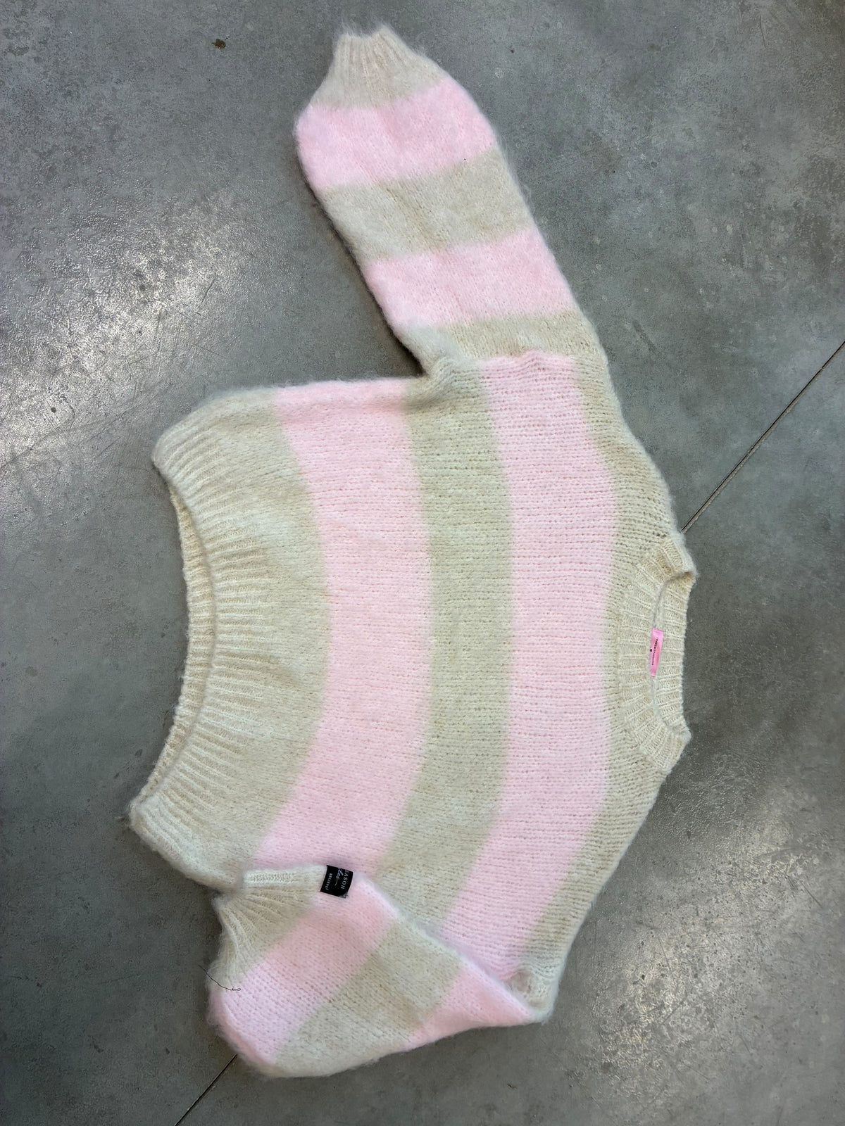 Strickpullover mit Patch beige/rosa