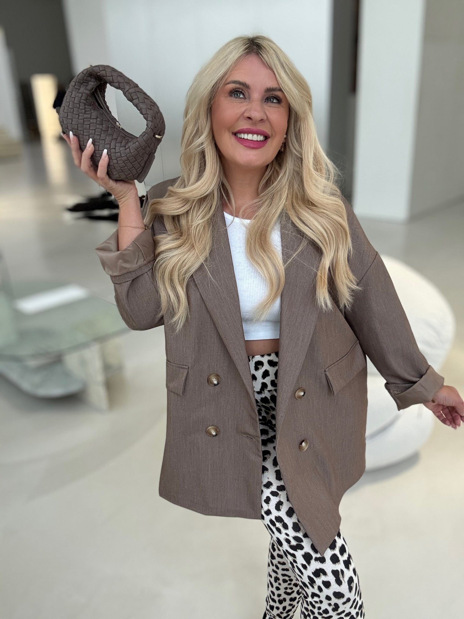 Signature Blazer mit Patch TAUPE