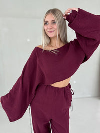 Musselin Set ROME burgundy