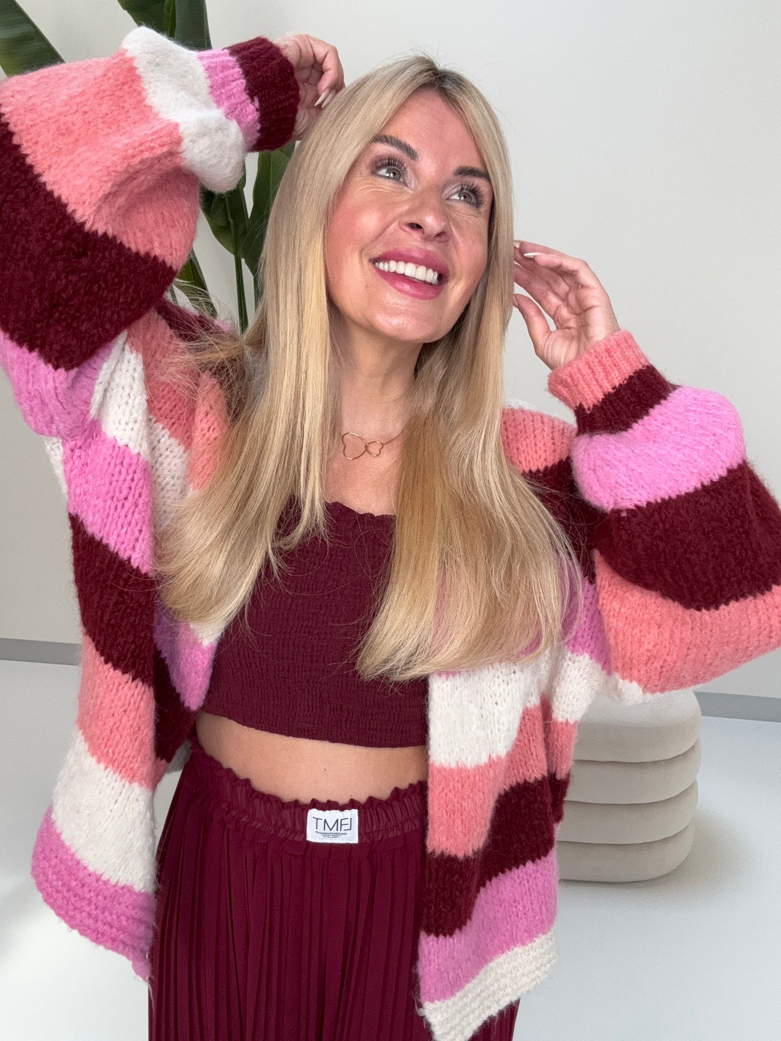Strickjacke HAPPY BLOCK STRIPES zum offen tragen