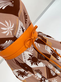 Leder Binde Gürtel ELEGANT ACCESSOIRE orange