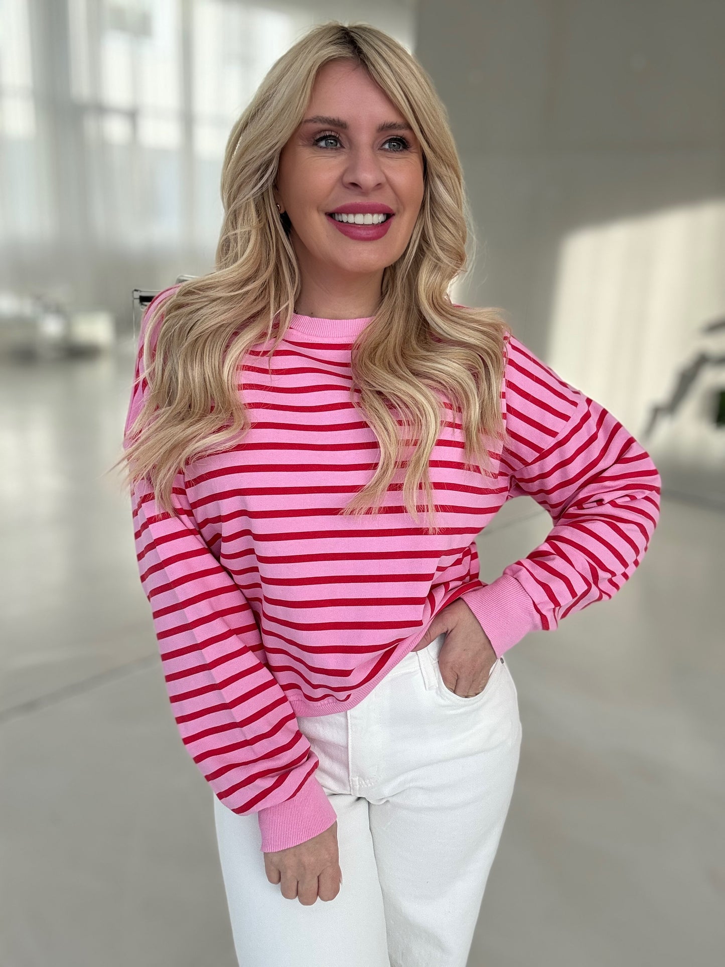 Sweater STRIPES VIBES rosa/rot