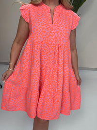 Signature Musselin Kleid kurz rosa LEO LOVER orange