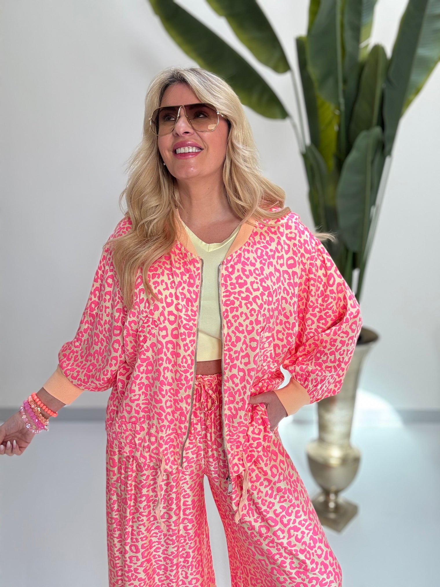 Jacke gelb mit Seide LEO LOVER peach